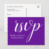 Elegant Paars "rsvp"-Briefkaart Briefkaart (Voorkant / Achterkant)