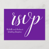 Elegant Paars "rsvp"-Briefkaart Briefkaart (Voorkant)