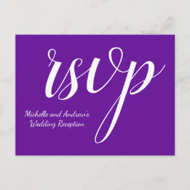 Elegant Paars "rsvp"-Briefkaart Briefkaart