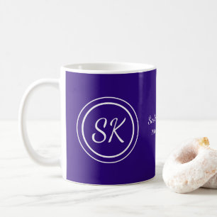 Elegant Paars Script Monogram Business Koffiemok