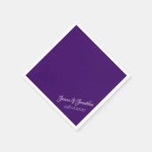 Elegant Paars Script Wedding Servet (Hoek)