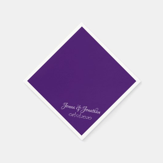 Elegant Paars Script Wedding Servet (Hoek)