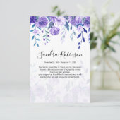 Elegant Paars Shades Memorial Hartelijk dank Bedankkaart (Staand voorkant)