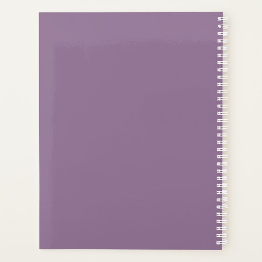 Elegant Paars & Silver Floral Eucalyptus Wedding Planner (Achterkant)