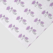 Elegant Paars & Silver Floral Jewel Tissuepapier (Detail)