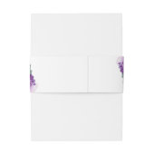 Elegant Paars & Silver Floral Wedding Invitation Uitnodigingen Wikkel (Achterkant Voorbeeld)