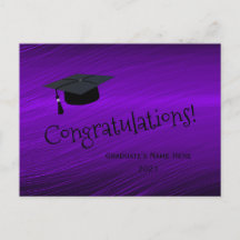 Elegant Paars Silver Gefeliciteerd Afstuderen