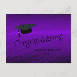 Elegant Paars Silver Gefeliciteerd Afstuderen Briefkaart