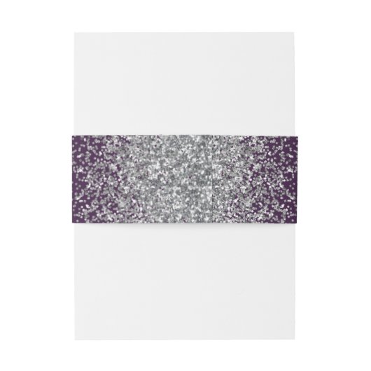 Elegant Paars Silver Glitter Wedding Uitnodigingen Wikkel (Achterkant Voorbeeld)