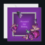 Elegant Paars Silver Jewel Flowers 21st Birthday Kaart<br><div class="desc">Elegant Paars Silver Jewel Lijst 21st Flowers Birthday Party Event Party,  Birthday,  Celebration Party Invitation. Pas je aan met je eigen gegevens.</div>