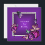 Elegant Paars Silver Jewel Flowers 21st Birthday Kaart<br><div class="desc">Elegant Paars Silver Jewel Lijst 21st Flowers Birthday Party Event Party,  Birthday,  Celebration Party Invitation. Pas je aan met je eigen gegevens.</div>