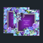 Elegant Paars Silver Jewel Flowers 21st Birthday Kaart<br><div class="desc">Fantastische Elegant Events for Women, Girls, Party Invites voor alle leeftijden, pas je aan op de leeftijd die je wilt! 21ste uitnodiging van de Birthday Party, 20e uitnodiging van de Birthday Party, 30e uitnodiging van de Birthday Party, 40e uitnodiging van de Birthday Party, 50e uitnodiging van de Birthday Party, 60e...</div>