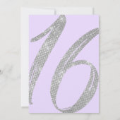 Elegant Paars Silver Sequin Glitter Sweet 16 Kaart (Achterkant)