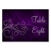 Elegant Paars Silver Swirl Kaart (Achterkant)