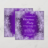 Elegant Paars Snowflake kerstfeest Kaart (Voorkant / Achterkant)