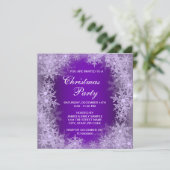 Elegant Paars Snowflake kerstfeest Kaart (Staand voorkant)