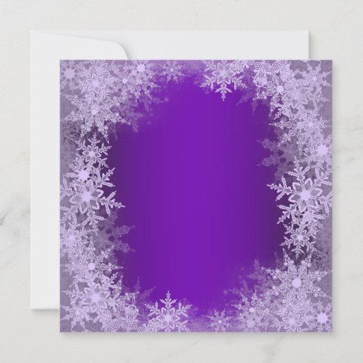 Elegant Paars Snowflake kerstfeest Kaart (Achterkant)