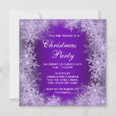 Elegant Paars Snowflake kerstfeest Kaart (Voorkant)