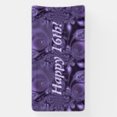 Elegant Paars Sparkle Happy Celebration Spandoek (Verticaal)