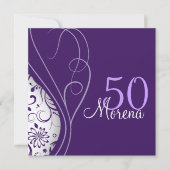 Elegant paars Square Invitation Kaart (Voorkant)