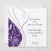 Elegant paars Square Invitation Kaart (Achterkant)