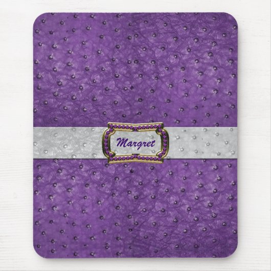 Elegant Paars struisvogelleer Kijk naar Muismat (Voorkant)