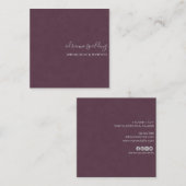 Elegant Paars Suede Leather Texture Professional Vierkante Visitekaartje (Voorkant / Achterkant)