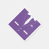 Elegant Paars Suit & White Necktie - Jouw naam toe Servet (Hoek)