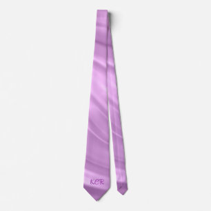 Elegant Paars Swirl Pattern Monogram Initialen Stropdas