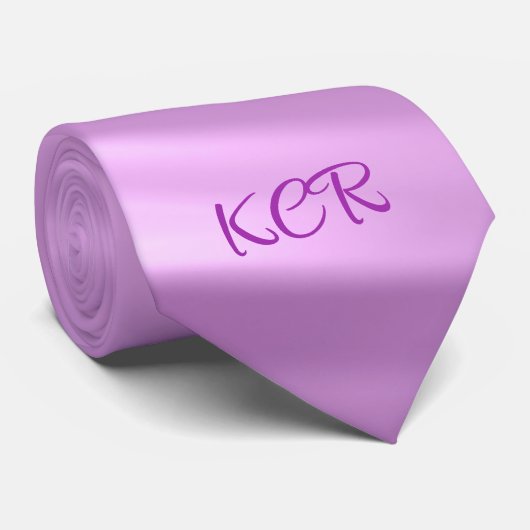 Elegant Paars Swirl Pattern Monogram Initialen Stropdas (Opgerold)