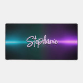 Elegant paars turquoise ombré monogram bureaumat (Voorkant)