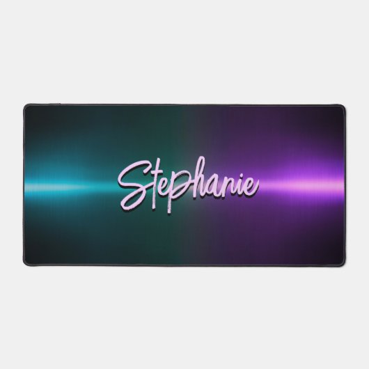 Elegant paars turquoise ombré monogram bureaumat (Voorkant)