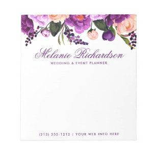 Elegant Paars Ultra Violet Waterverf Floral Notitieblok
