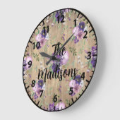 Elegant Paars Uniek Grote Klok (Hoek)