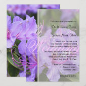 Elegant paars veer/zomerbruiloft kaart (Voorkant / Achterkant)