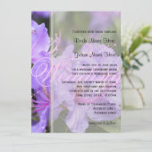 Elegant paars veer/zomerbruiloft kaart (Staand voorkant)