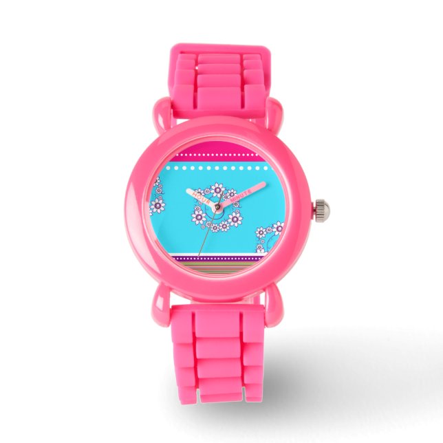 Elegant Paars ventilatorontwerp Horloge (Voorkant)