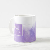 Elegant Paars Violet Custom Name Koffiemok (Voorkant links)