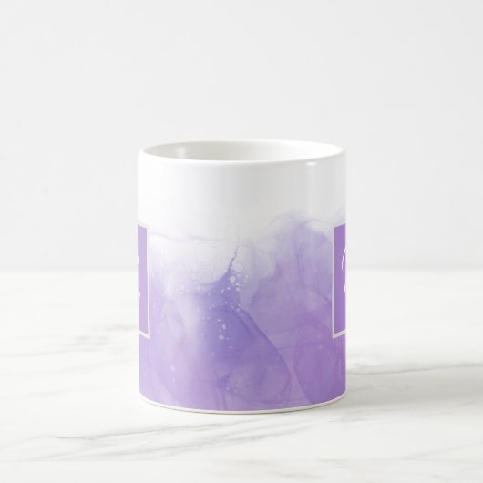 Elegant Paars Violet Custom Name Koffiemok (Center)