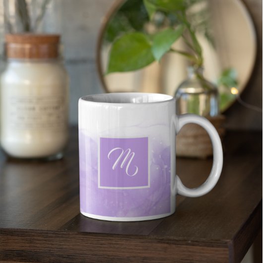 Elegant Paars Violet Custom Name Koffiemok
