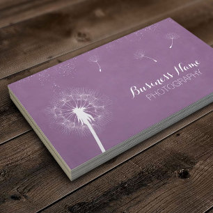 Elegant Paars Violet Dandelion Fotografie Visitekaartje