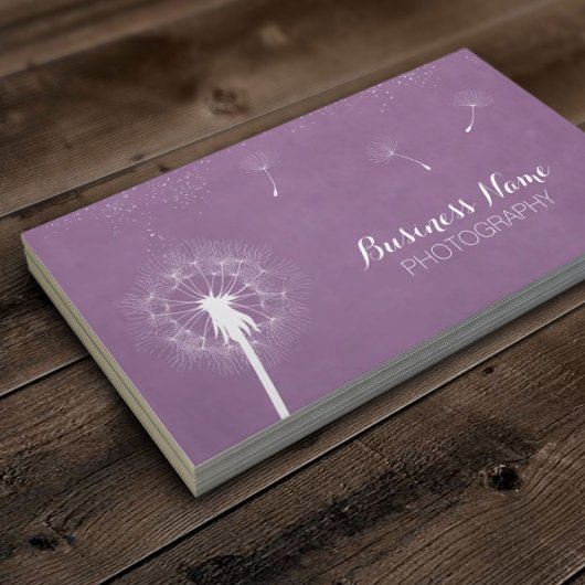 Elegant Paars Violet Dandelion Fotografie Visitekaartje