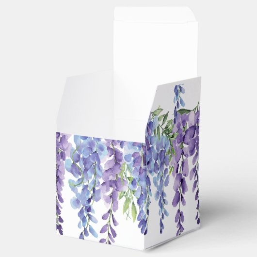 Elegant Paars Violet Florals Wedding Bedankdoosjes (Geopend)