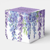 Elegant Paars Violet Florals Wedding Bedankdoosjes (Achterkant)