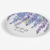 Elegant Paars Violet Florals Wedding Papieren Bordje (Gekanteld)