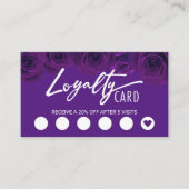 Elegant Paars Violet Flowers Beauty Salon Loyalty (Voorkant)