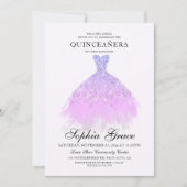 Elegant Paars Violet Glitter Quinceañera Kaart (Voorkant)