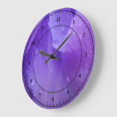 Elegant Paars Violet Waterverf Floral Modern Grote Klok (Hoek)