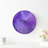 Elegant Paars Violet Waterverf Floral Modern Grote Klok (Huis)