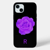 Elegant Paars Violette Monogram Donkere Bloemrozen Case-Mate iPhone Case (Achterkant)